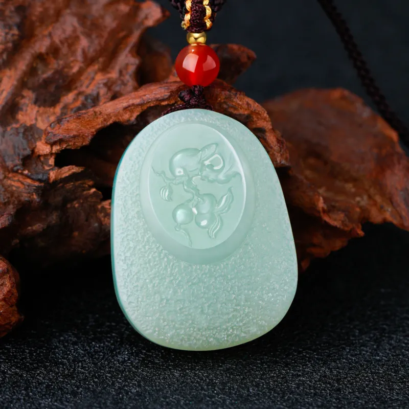 Lao Feng Xiang Hetian Jade Necklaces Green Jade Unisex-6