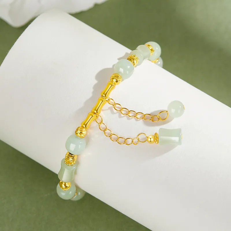 Lao Feng Xiang Bracelets Pale Greenish White Jade Women's-5