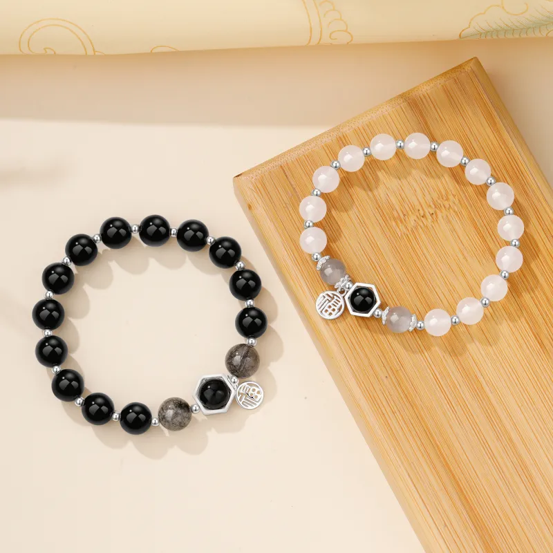 Lao Feng Xiang Obsidian Jade Bracelets Unisex-11