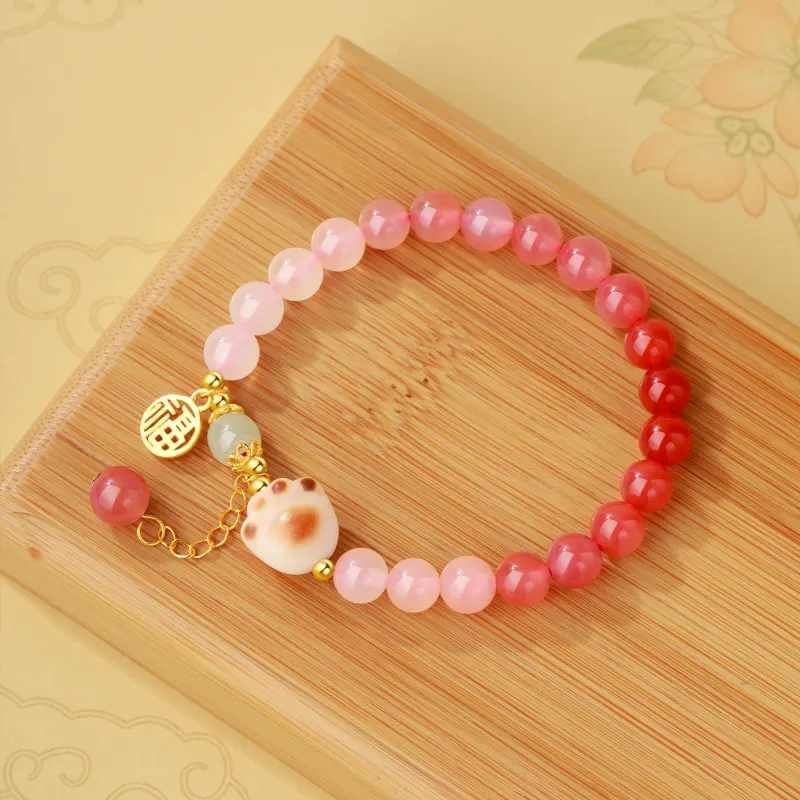 Lao Feng Xiang Hetian Jade Bracelets Lotus Root Powders Women's-3