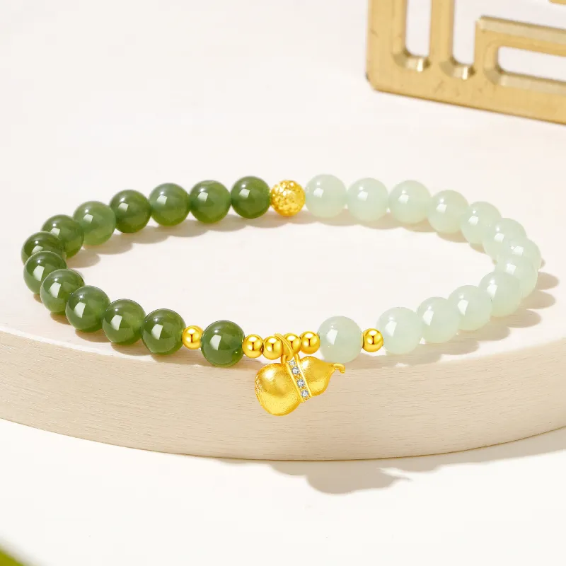 Lao Feng Xiang Hetian Jade Green Jade Women's-1
