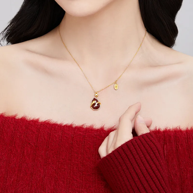 Lao Feng Xiang Agate Necklaces Women's-2
