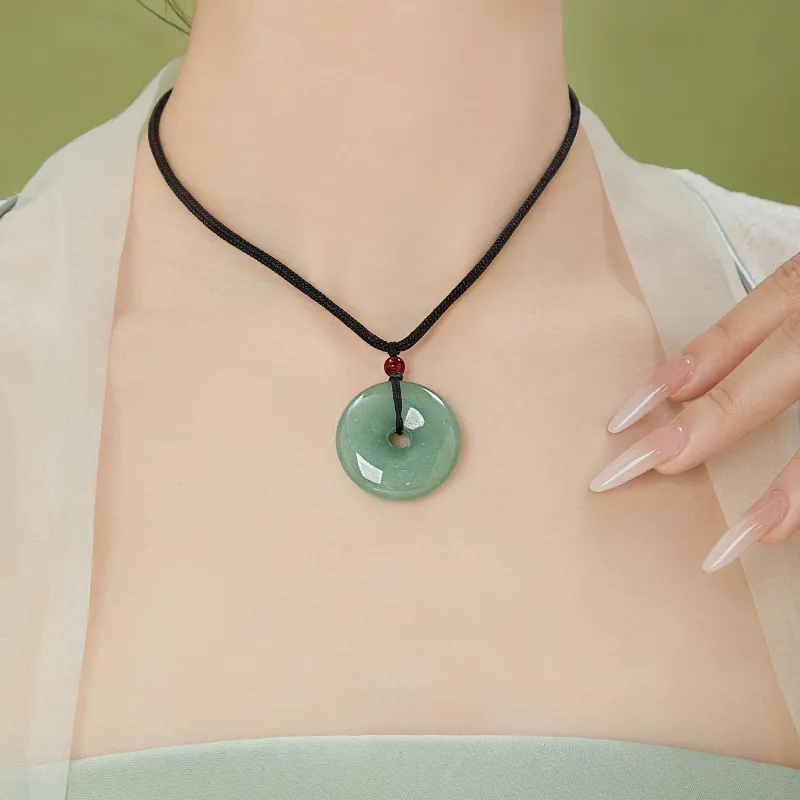 Lao Feng Xiang Natural Aventurine Necklaces Unisex-4