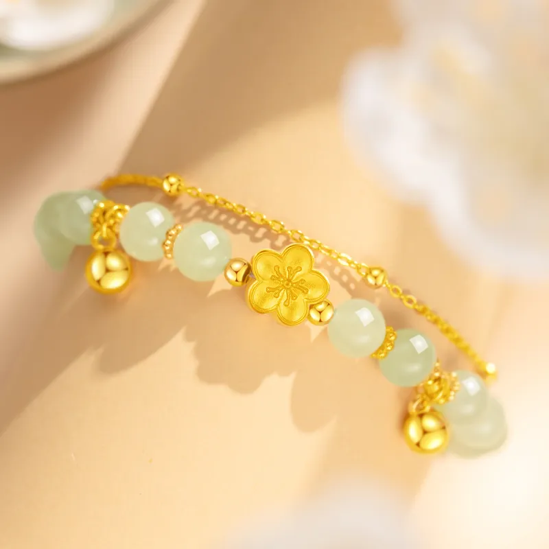 Lao Feng Xiang Bracelets Pale Greenish White Jade Women's-6