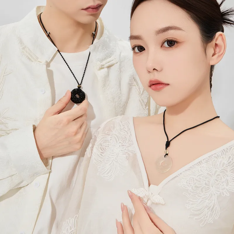Lao Feng Xiang Chalcedony Jade Necklaces Unisex-11