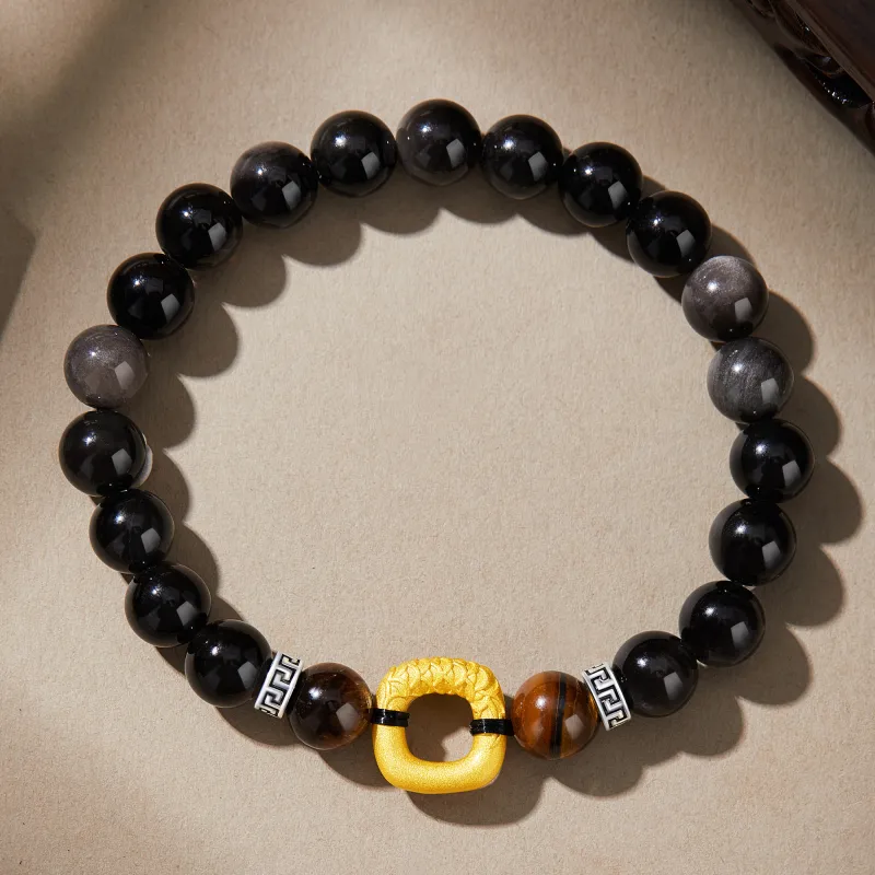 Lao Feng Xiang Obsidian Jade Bracelets Unisex-2