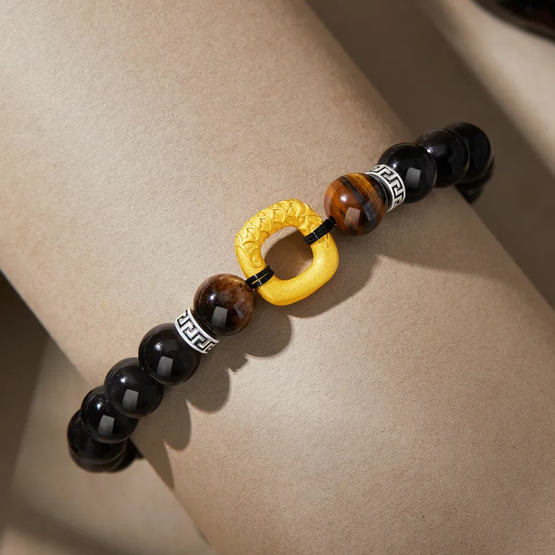 Lao Feng Xiang Obsidian Jade Bracelets Unisex-1