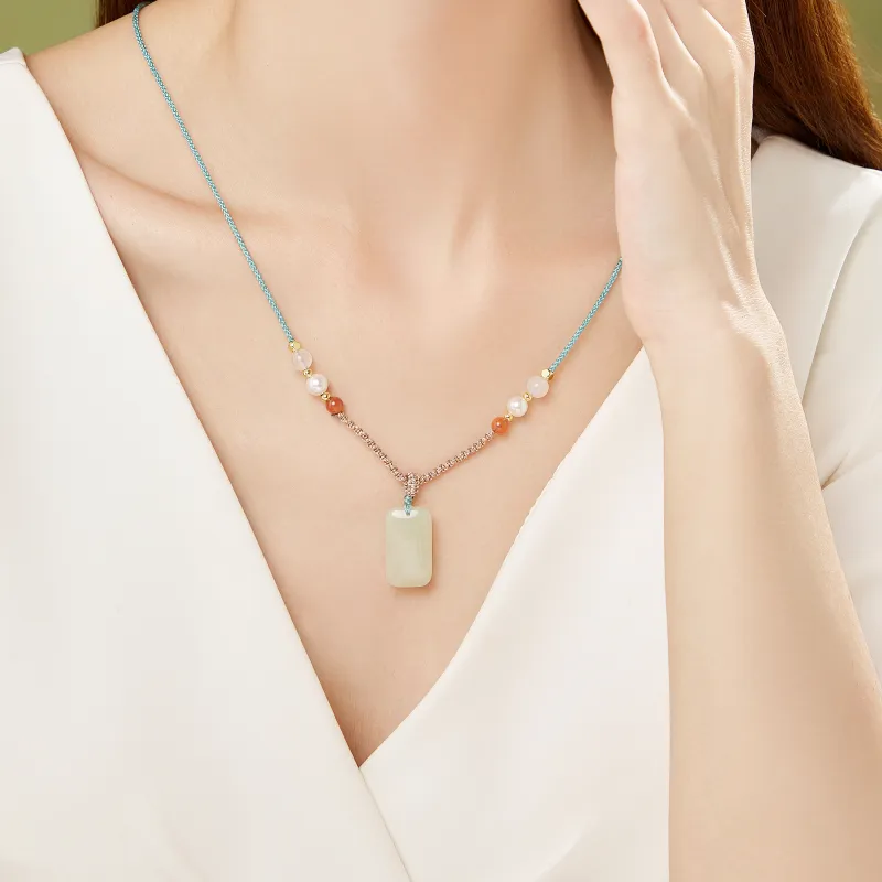 Lao Feng Xiang Necklaces Green Jade Women's-5
