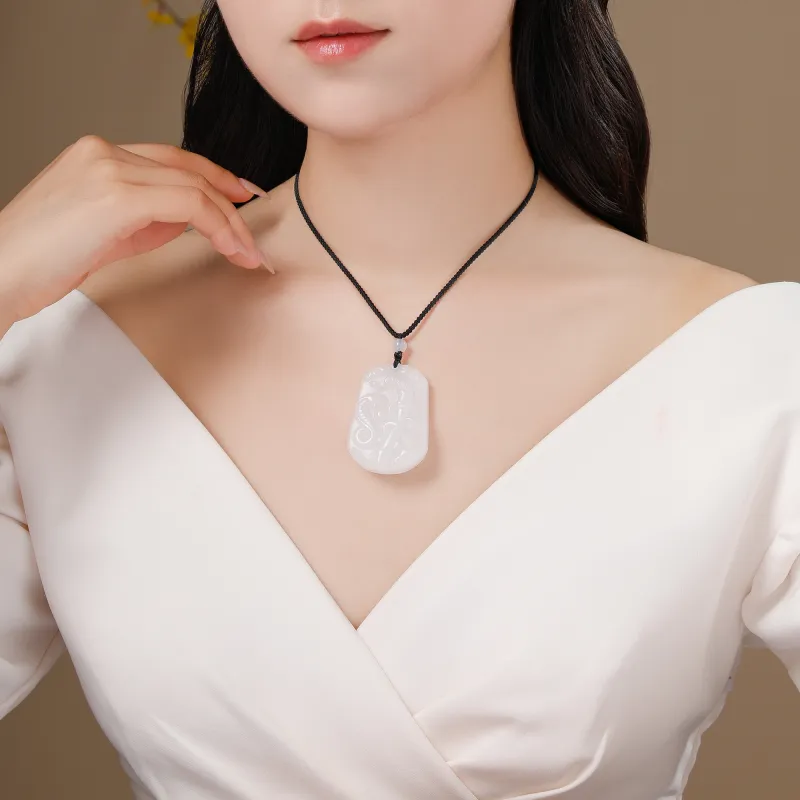Lao Feng Xiang Golden Silk Jade Necklaces Unisex-1