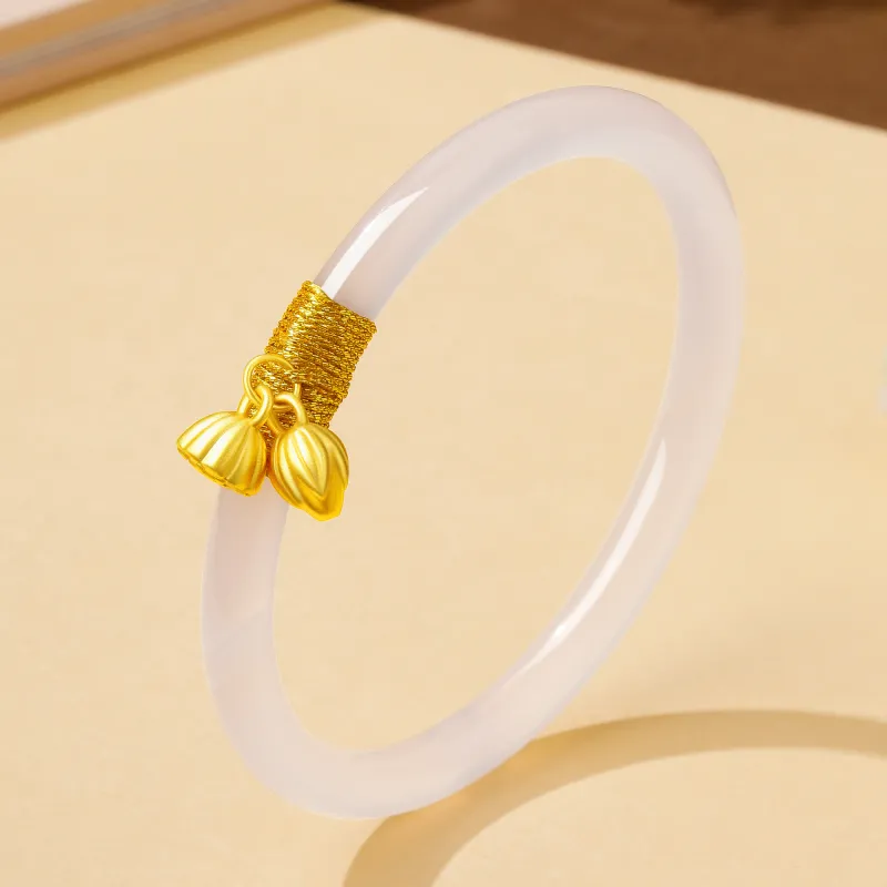 Lao Feng Xiang Chalcedony Bangles Women's-4