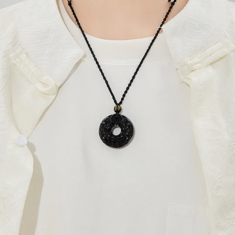 Lao Feng Xiang Chalcedony Jade Necklaces Unisex-2