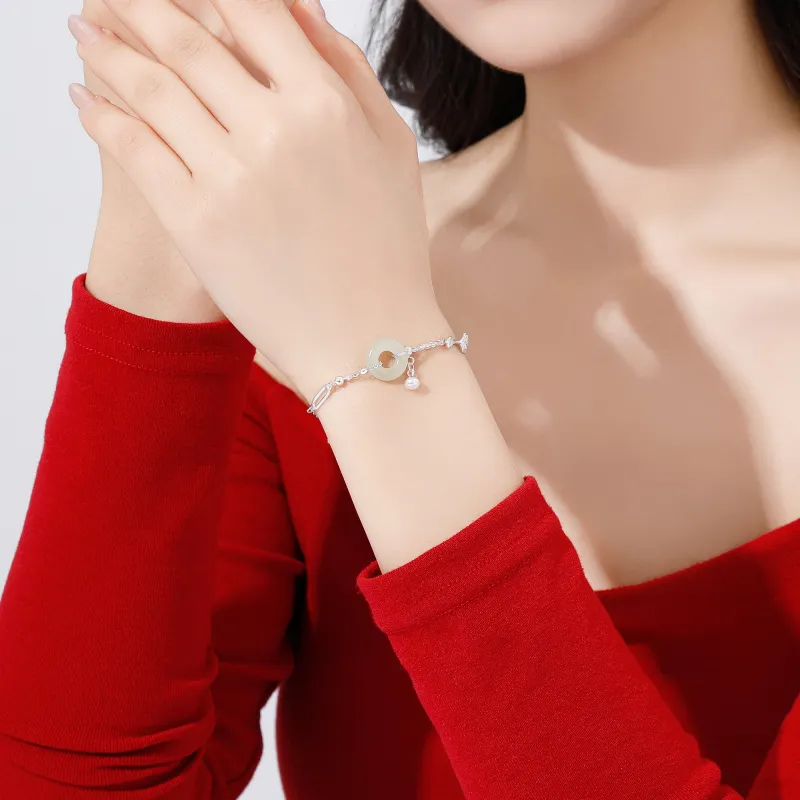 Lao Feng Xiang Bracelets Green Jade Women's-3