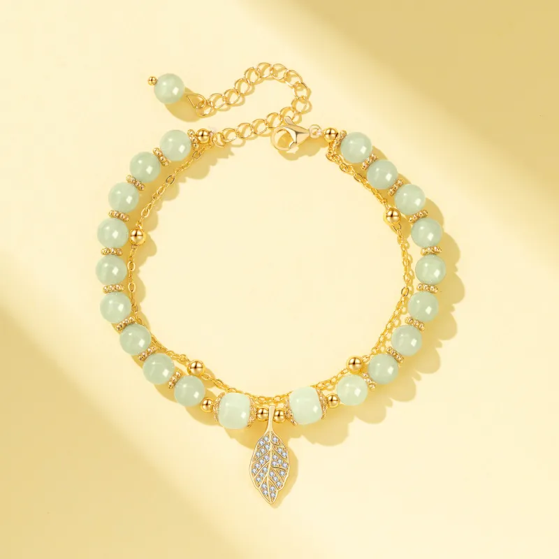 Lao Feng Xiang Hetian Jade Bracelets Pale Greenish White Jade Women's-1