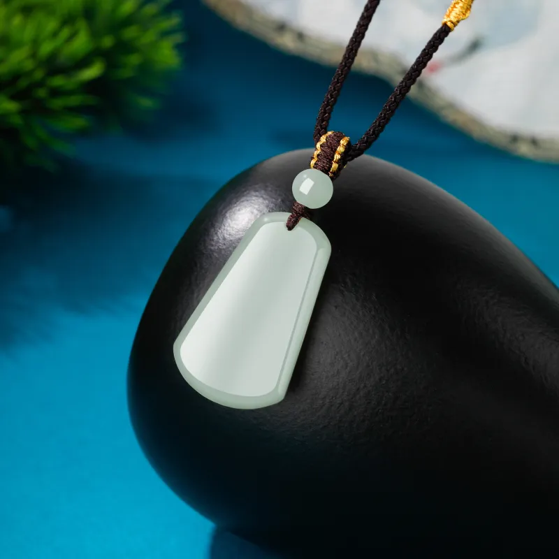 Lao Feng Xiang Hetian Jade Necklaces Pale Greenish White Jade Unisex-1