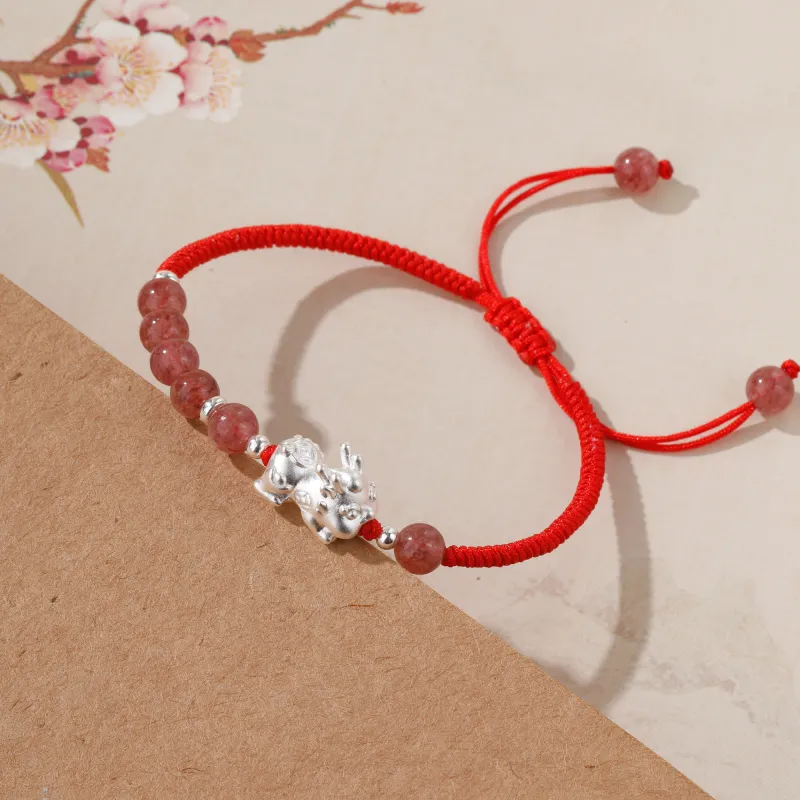 Lao Feng Xiang Agate Bracelets Unisex-3