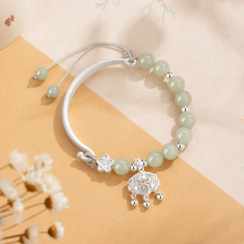 Lao Feng Xiang Bangles Green Jade Women's-3