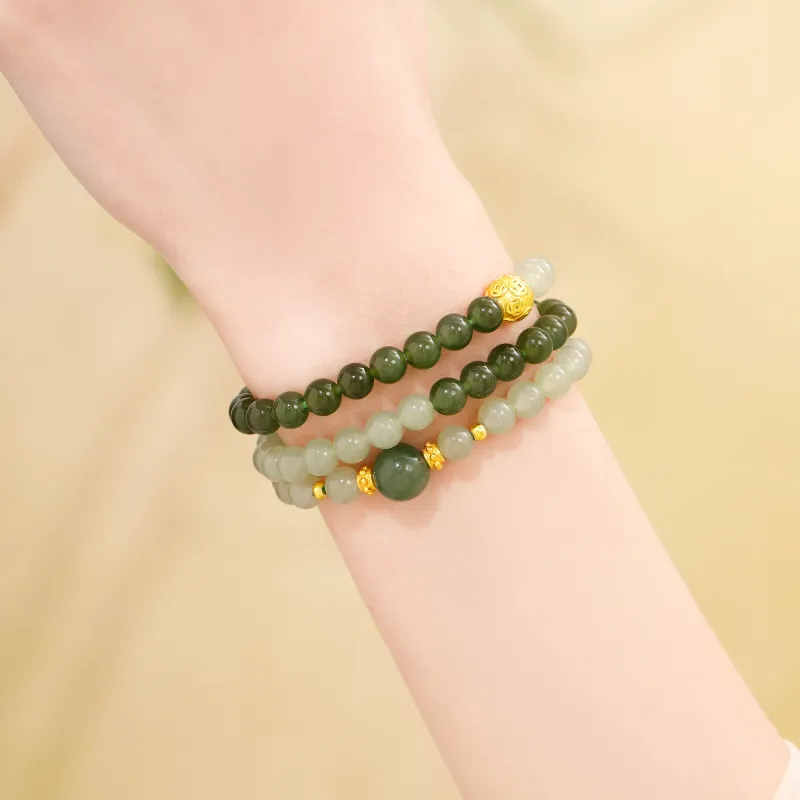 Lao Feng Xiang Bracelets Green Jade Women's-3