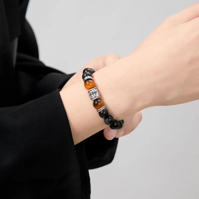 Lao Feng Xiang Obsidian Jade Bracelets Men's-5