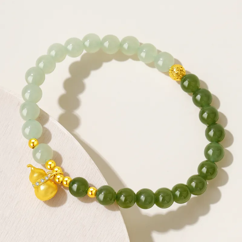 Lao Feng Xiang Hetian Jade Green Jade Women's-5