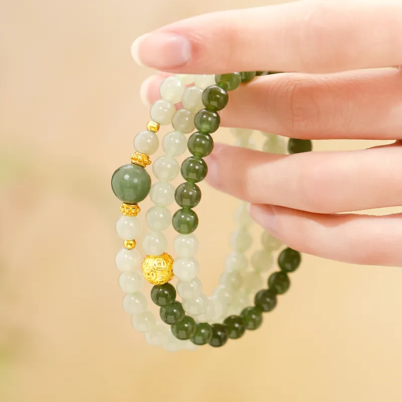 Lao Feng Xiang Bracelets Green Jade Women's-1