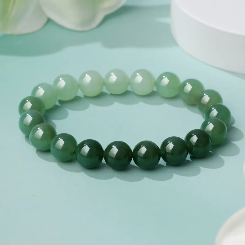 Lao Feng Xiang Hetian Jade Bracelets Green Jade Women's-6