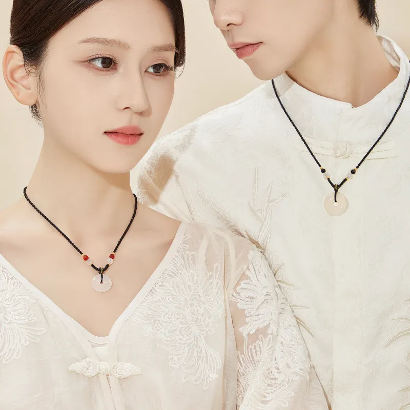 Lao Feng Xiang Chalcedony Necklaces Unisex-3