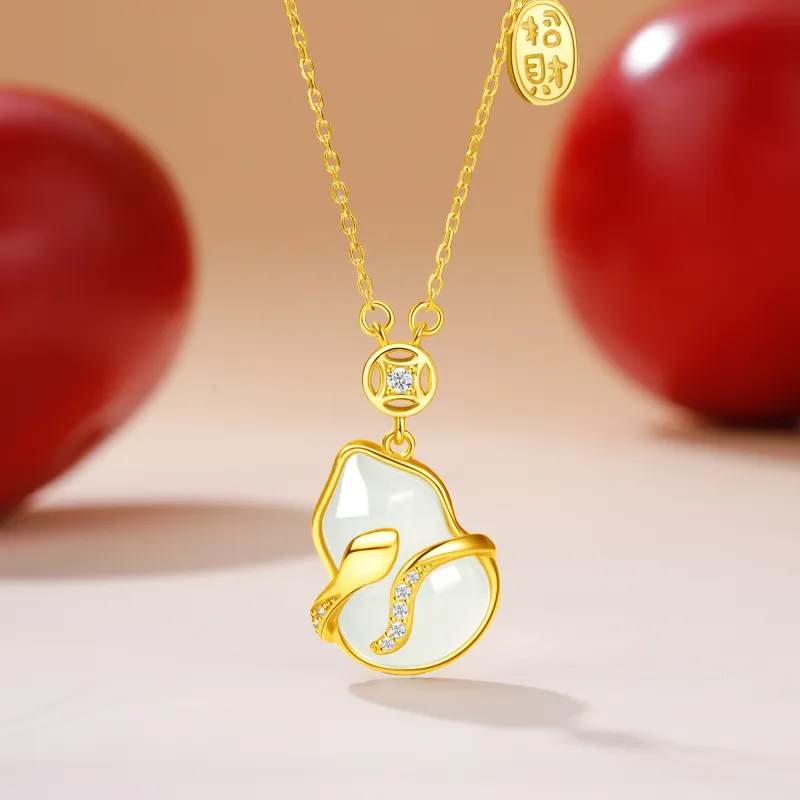Lao Feng Xiang Agate Necklaces Women's-8