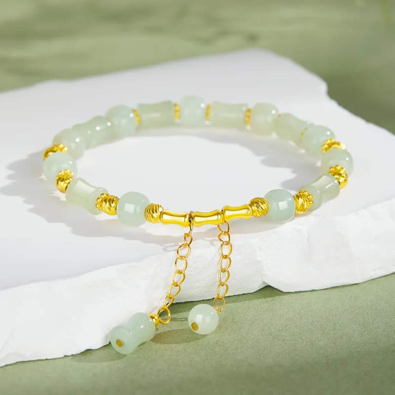 Lao Feng Xiang Bracelets Pale Greenish White Jade Women's-1
