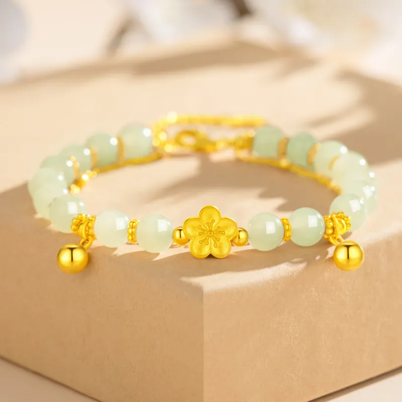 Lao Feng Xiang Bracelets Pale Greenish White Jade Women's-4
