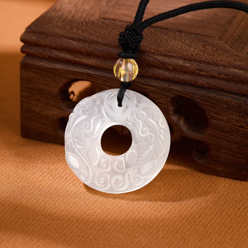 Lao Feng Xiang Chalcedony Jade Necklaces Unisex-6