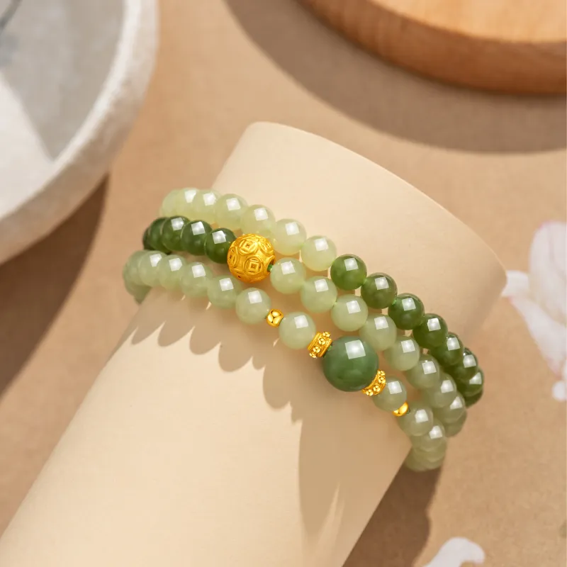 Lao Feng Xiang Bracelets Green Jade Women's-2
