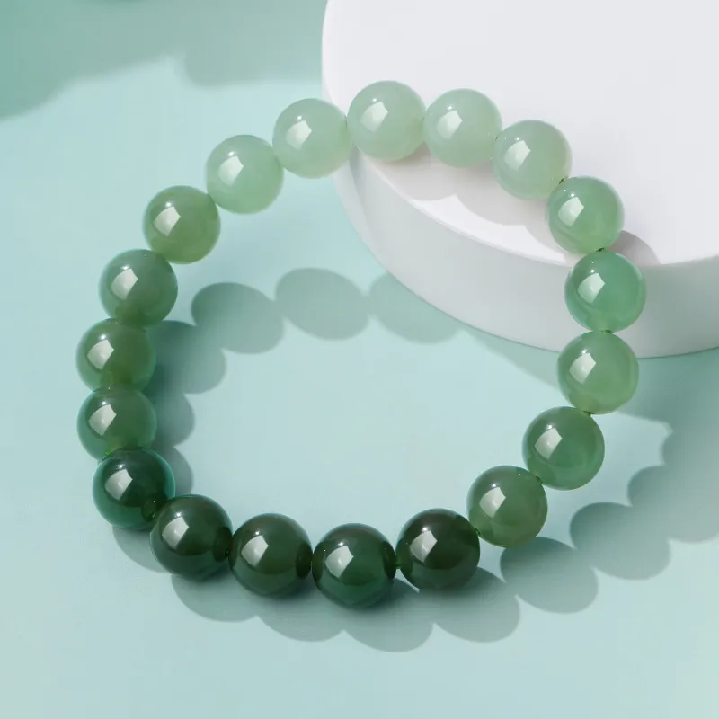 Lao Feng Xiang Hetian Jade Bracelets Green Jade Women's-4