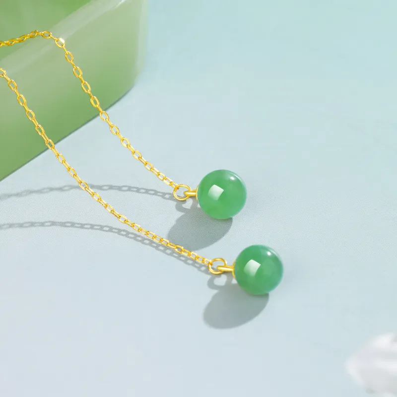Lao Feng Xiang Chalcedony Jade Earrings Women's-3