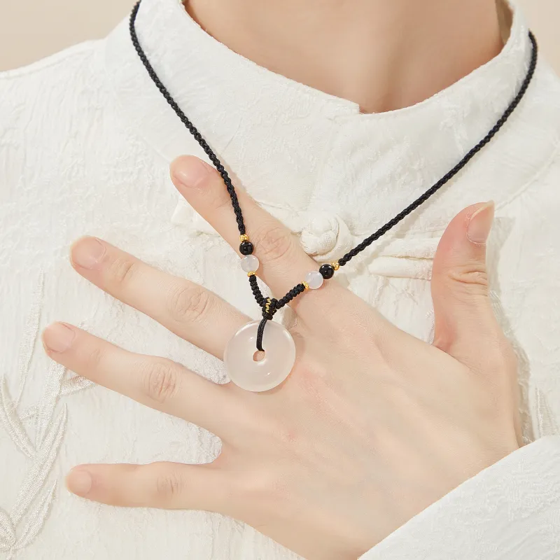 Lao Feng Xiang Chalcedony Necklaces Unisex-13