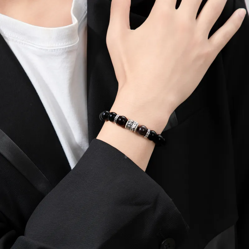 Lao Feng Xiang Obsidian Jade Bracelets Men's-7
