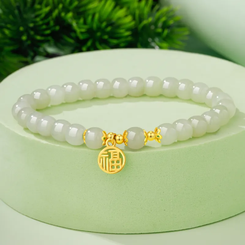 Lao Feng Xiang Bracelets Green Jade Women's-2