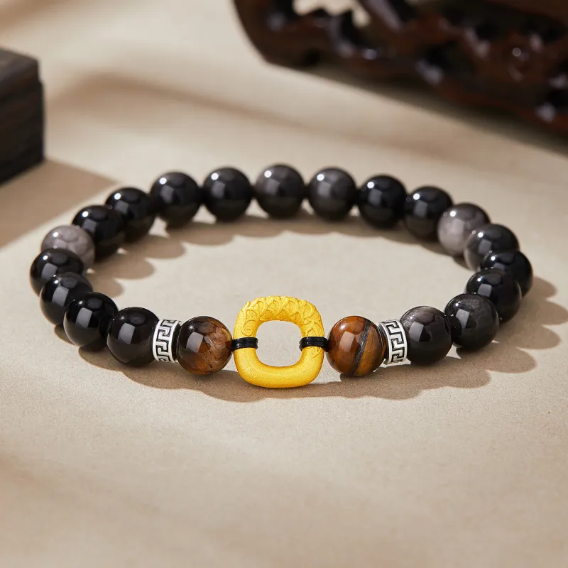 Lao Feng Xiang Obsidian Jade Bracelets Unisex-3