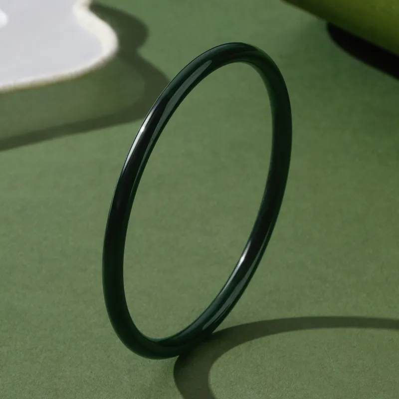 Lao Feng Xiang Hetian Jade Bangles Black Jade Women's-3