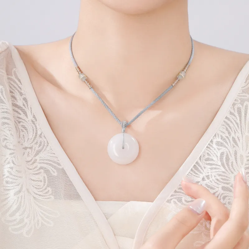 Lao Feng Xiang Golden Silk Jade Necklaces Women's-6