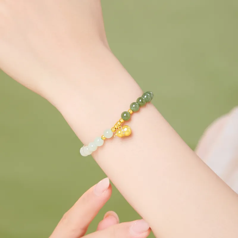 Lao Feng Xiang Hetian Jade Green Jade Women's-6
