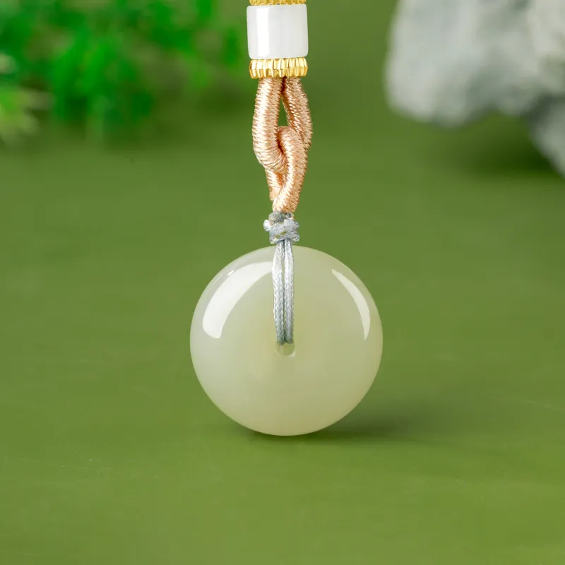 Lao Feng Xiang Hetian Jade Necklaces Green Jade Unisex-5