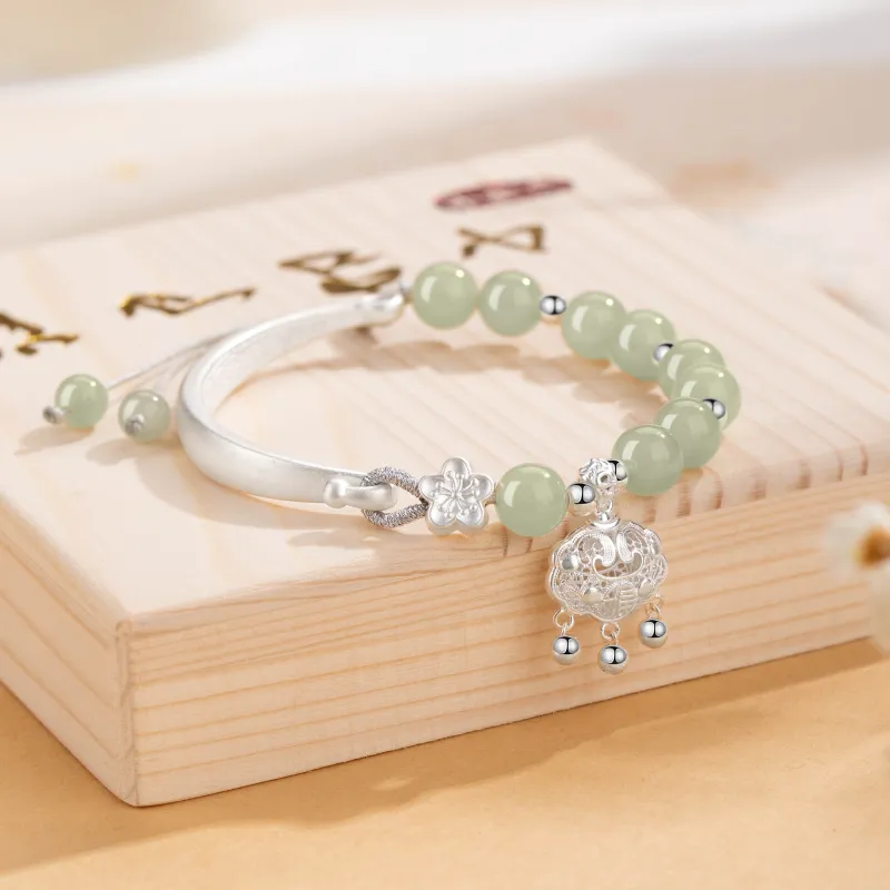 Lao Feng Xiang Bangles Green Jade Women's-1