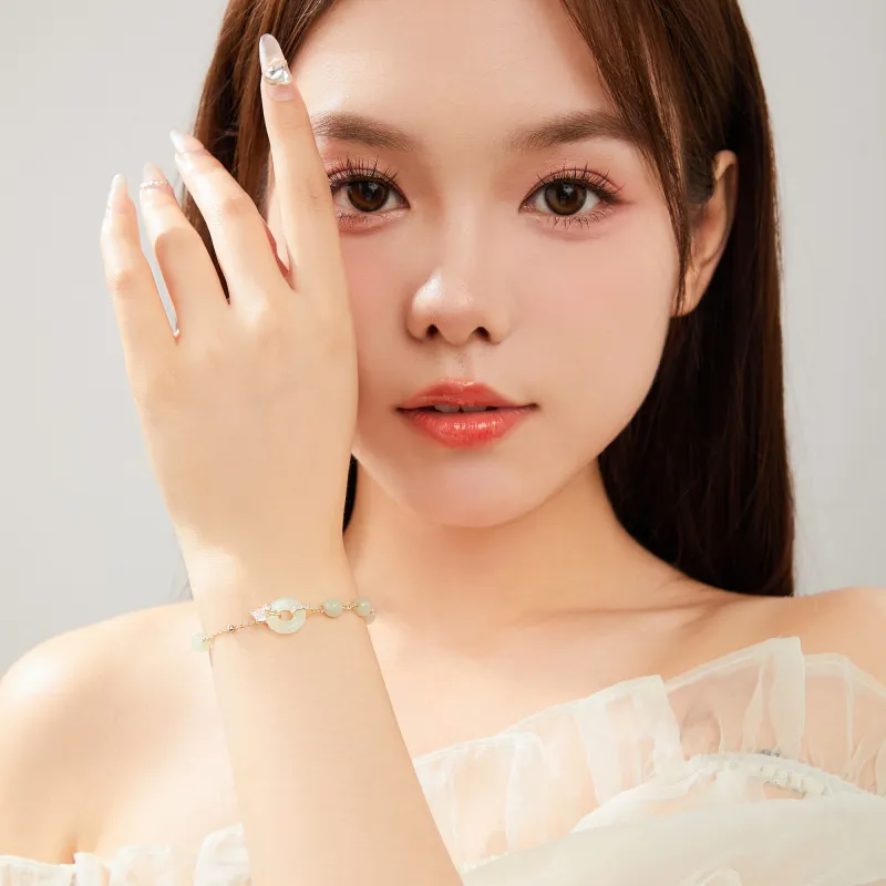 Lao Feng Xiang Bracelets White Jade Women's-4