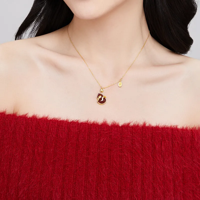 Lao Feng Xiang Agate Necklaces Women's-5