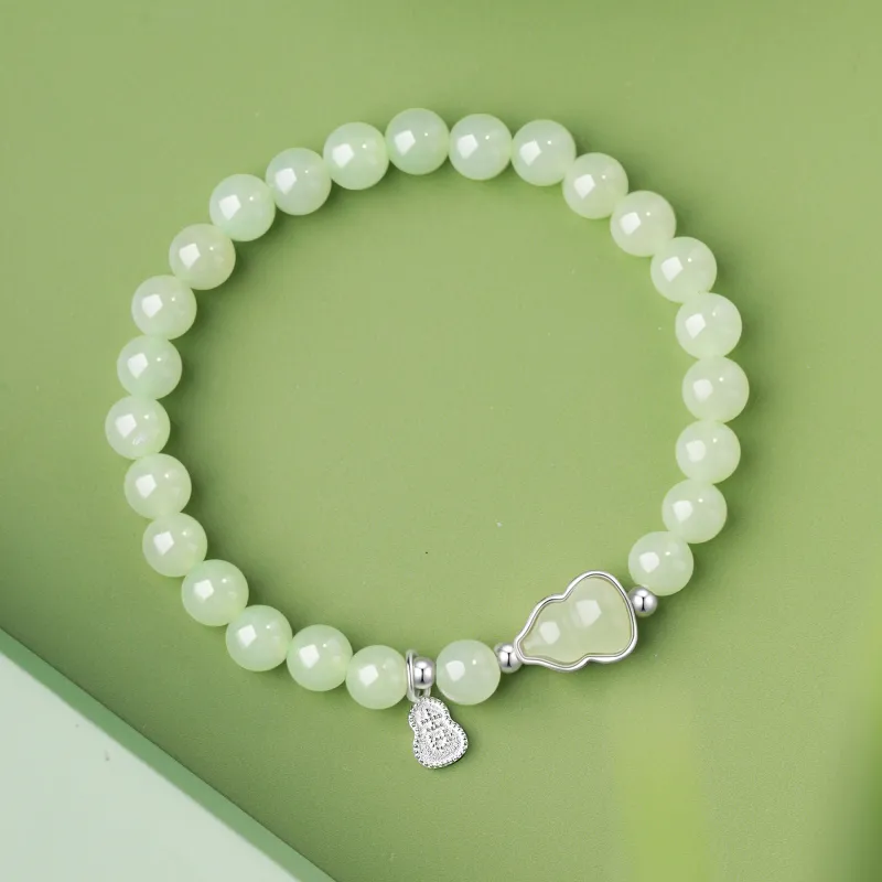 Lao Feng Xiang Bracelets Pale Greenish White Jade Women's-2