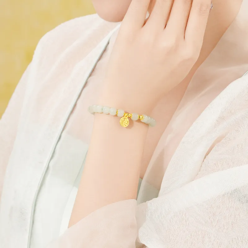 Lao Feng Xiang Bracelets Green Jade Women's-1