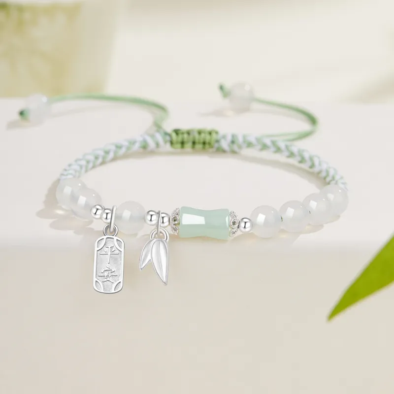 Lao Feng Xiang Hetian Jade Bracelets Green Jade Unisex-3