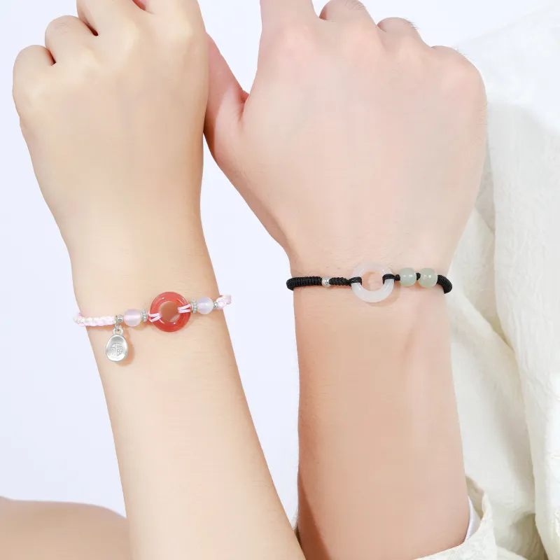 Lao Feng Xiang Chalcedony Bracelet Pair Unisex-3