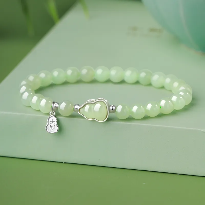 Lao Feng Xiang Bracelets Pale Greenish White Jade Women's-1
