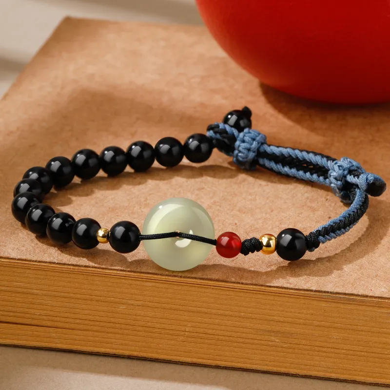 Lao Feng Xiang Hetian Jade Bracelets Green Jade Unisex-3